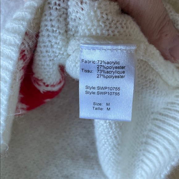 Elan Cozy Soft Crewneck Sweater with Red Heart Accents - Picture 11 of 11